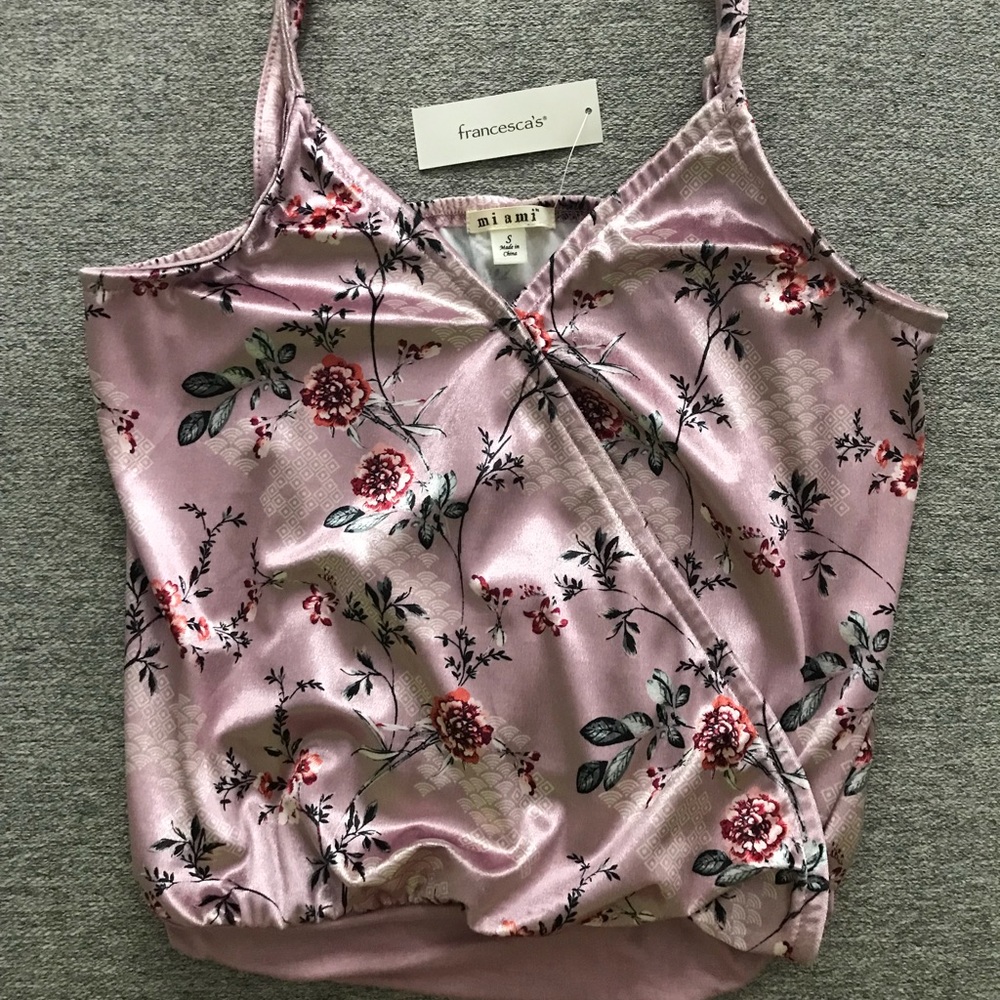 NWT Francesca’s Mauve V- Neck Wrap Body Suit
